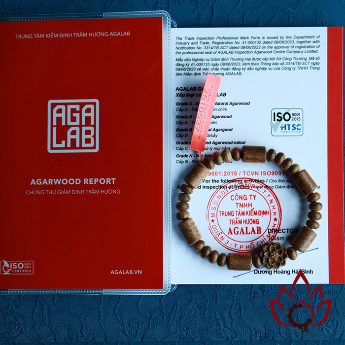 Vòng Trầm Hương Bất Quy Tắc | Charm Hoa Sen | 8 Ly | Trầm Tốc Kiến Tự Nhiên Lâu Năm